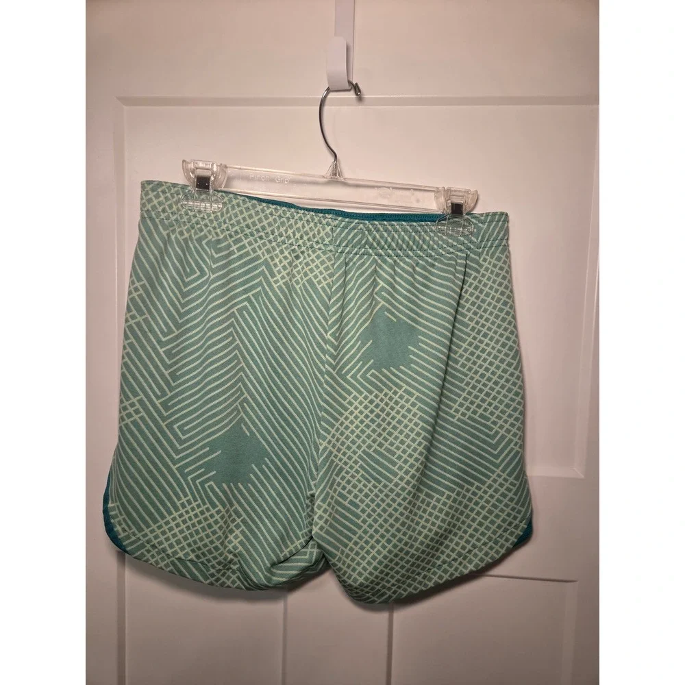 Nike Dri-FIT Teal Geometric Grid Athletic Running Shorts Mens Medium